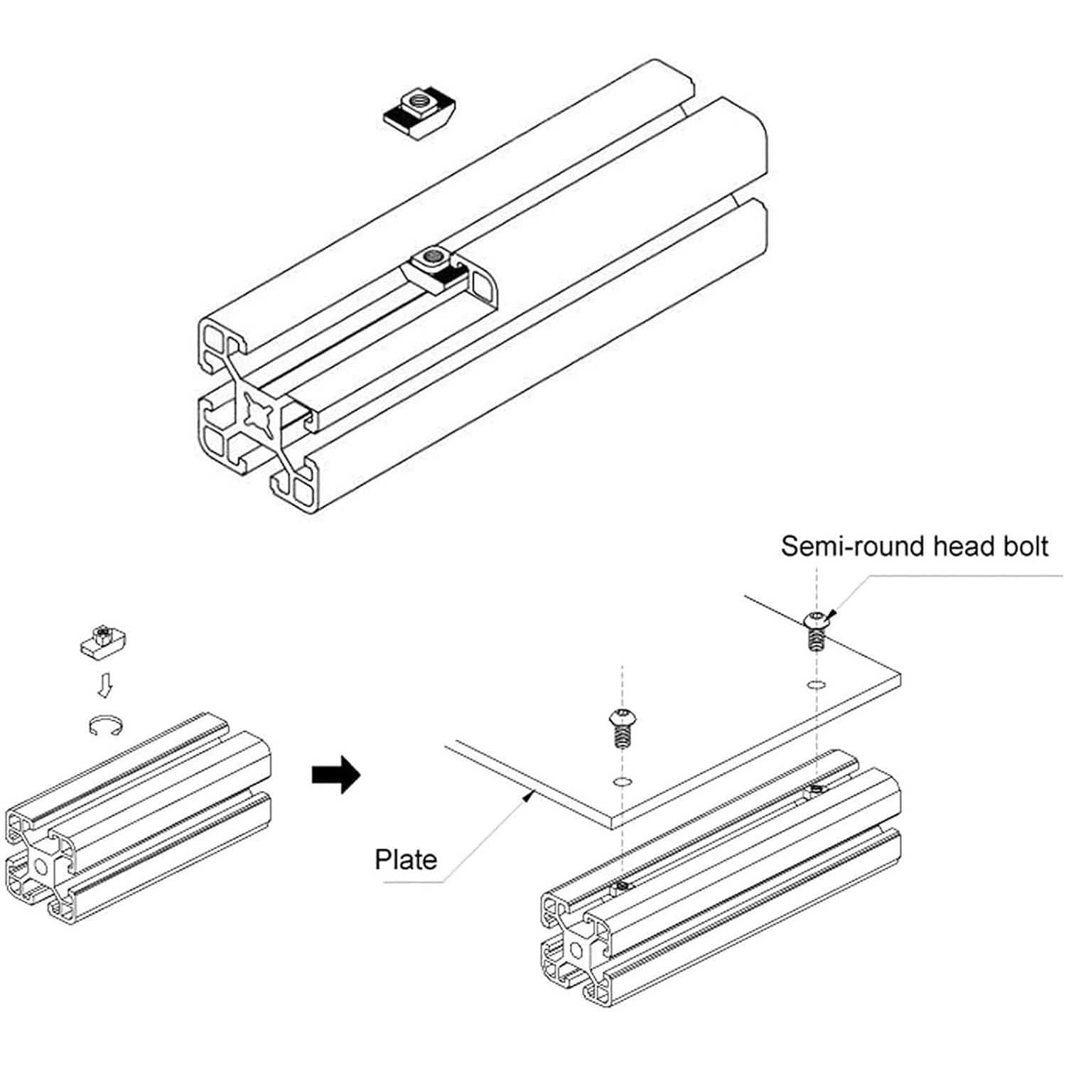 مهره T سایز M5 برای شیار 10