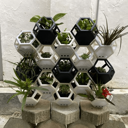 پرینت سه بعدی گلدان تزئینی لانه زنبوری