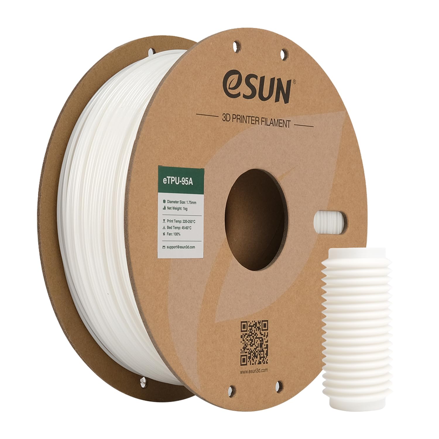 فیلامنت eTPU-95A سفید (White) برند ایسان (eSUN) 1Kg