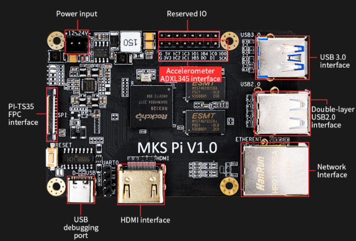 نمایشگر و کنترلر ال سی دی لمسی و رنگی پرینتر سه بعدی مدل MKS PI-TS35