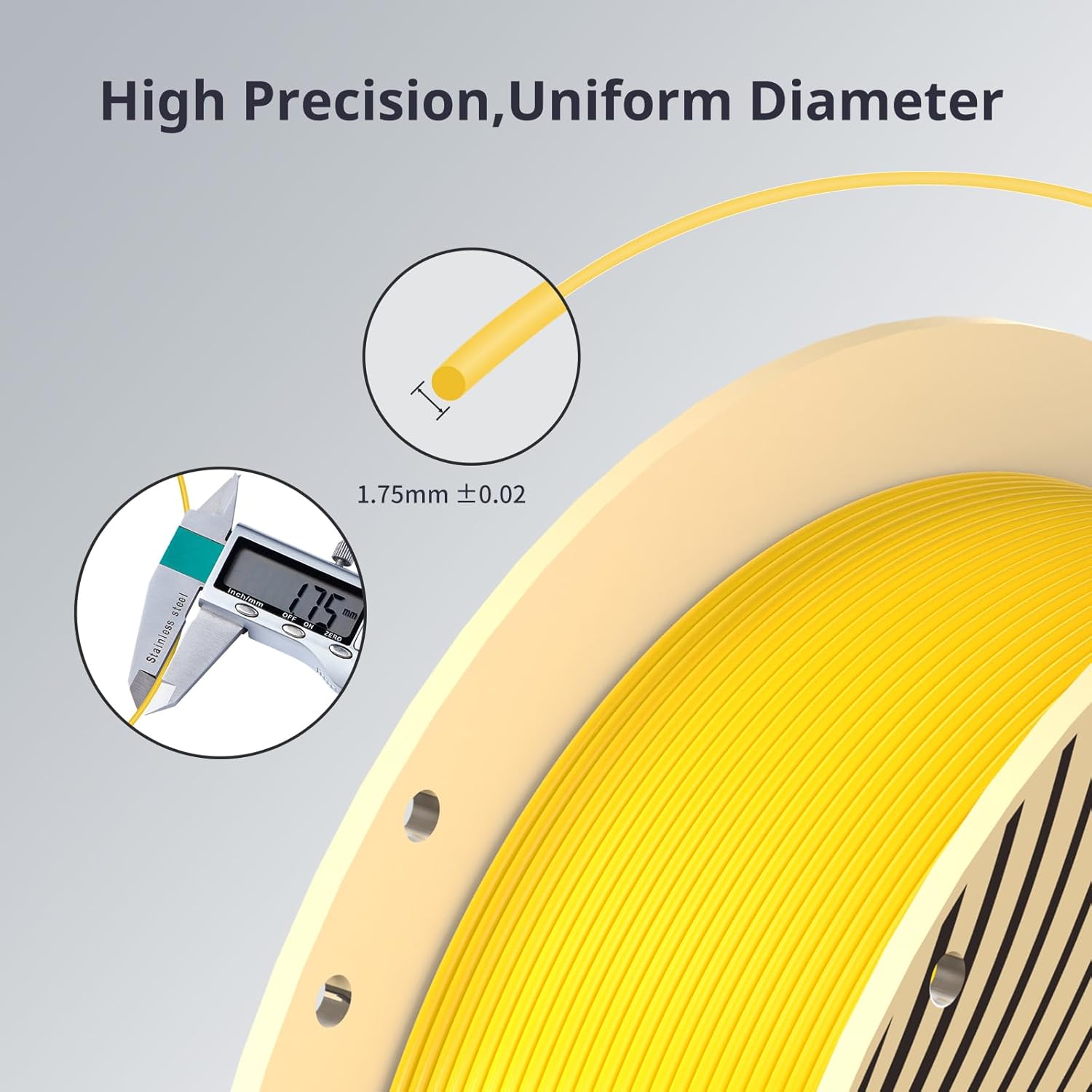 فیلامنت pla plus زرد (Vibrant Yellow) برند انیکیوبیک 1KG 